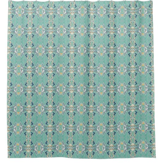 Rideaux De Douche Motif de fond d'écran unique Turquoise Chic (Devant)