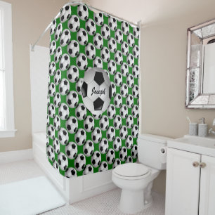 Rideaux De Douche Motif de football personnalisé