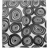 Rideaux De Douche Motif de formes abstraites en noir et blanc (Devant)
