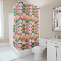 Motif de formes géométriques roses et vertes