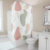 Rideaux De Douche Motif de formes organiques géométriques Boho Abstr (En situation)