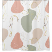 Rideaux De Douche Motif de formes organiques géométriques Boho Abstr (Devant)