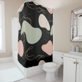 Rideaux De Douche Motif de formes organiques géométriques Boho Abstr (En situation)