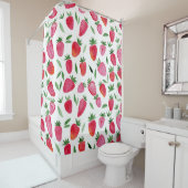 Rideaux De Douche Motif de fraises d'aquarelle mignonne (En situation)