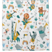 Rideaux De Douche Motif de groupe Animaux (Devant)