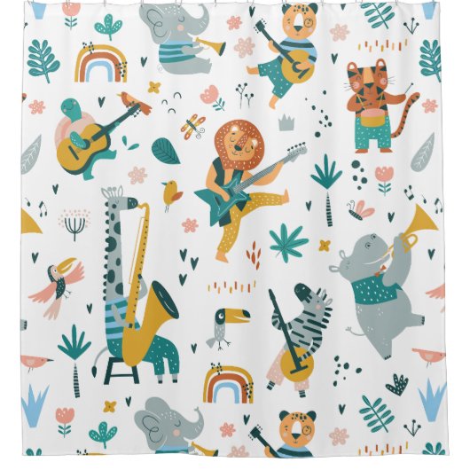Rideaux De Douche Motif de groupe Animaux (Devant)