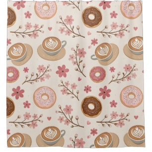 Rideaux De Douche Motif de housse de café Fleur de Cerisier (3)