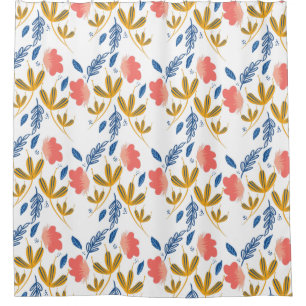 Rideaux De Douche Motif de jardin de fleurs verdoyantes colorées