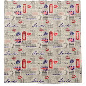 Rideaux De Douche Motif de journal de Londres (Devant)