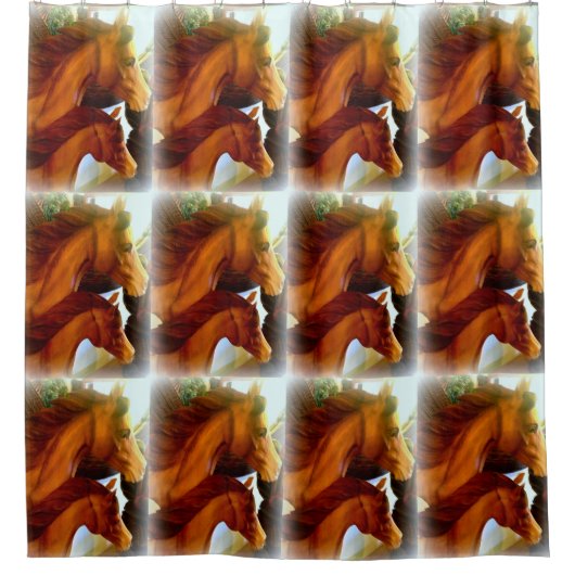 Rideaux De Douche motif de jument et de poney (Devant)