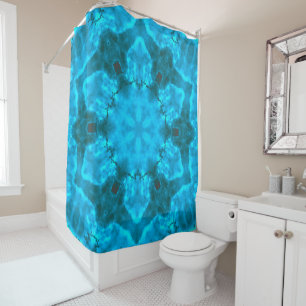 Rideaux De Douche Motif de kaléidoscope bleu glace givrée