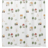 Rideaux De Douche Motif de la ferme d'aquarelle (Devant)