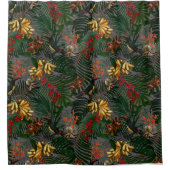 Rideaux De Douche Motif de la jungle antique des fleurs tropicales e (Devant)