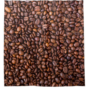 Rideaux De Douche Motif de la texture alimentaire des fèves de caf