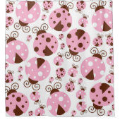 Rideaux De Douche Motif De Ladybugs, Mignons Ladybugs, Pink Ladybugs (Devant)