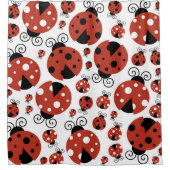 Rideaux De Douche Motif De Ladybugs, Mignons Ladybugs, Red Ladybugs (Devant)