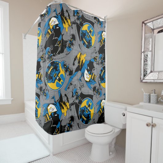 Rideaux De Douche Motif de lancer à fond Batman (En situation)