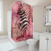 Rideaux De Douche Motif de léopard, zèbre abstrait. léopard, (En situation)
