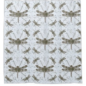 Rideaux De Douche Motif de libellules d'or - lumière (Devant)