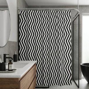 Rideaux De Douche Motif de lignes géométriques monochromatiques
