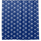 Rideaux De Douche Motif de lignes Shibori bleu et blanc (Devant)