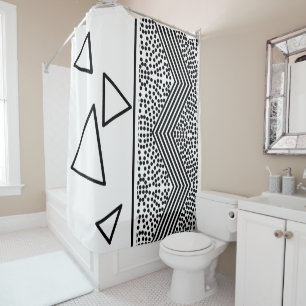 Rideaux De Douche Motif de lignes triangle Pyramide d'art Abstrait