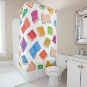 Rideaux De Douche Motif de livre (En situation)