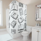 Rideaux De Douche Motif de livre (En situation)