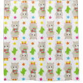 Rideaux De Douche Motif De Llamas, Cute Llamas, Alpacas, Cactus (Devant)