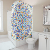 Rideaux De Douche Motif de luxe Orange Blue Ornament (En situation)