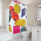 Rideaux De Douche Motif de main abstraite sans couture. Vint (En situation)