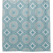 Rideaux De Douche Motif de mandala côtier sarcelle et sable (Devant)