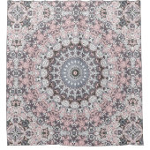 Rideaux De Douche Motif de mandala rose et blanc (Devant)