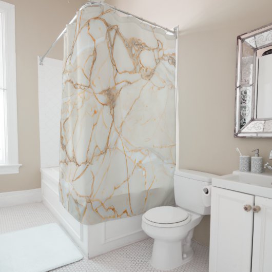 Rideaux De Douche Motif de marbre (En situation)