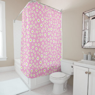 Rideaux De Douche Motif de marguerites de printemps de Boho rose