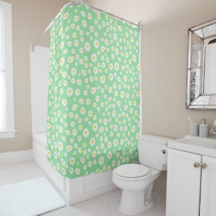 Rideaux De Douche Motif de marguerites de printemps de Boho vert