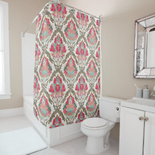 Rideaux De Douche Motif de médaillon floral boho