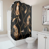 Rideaux De Douche Motif de mode Leopards Golden Chains (En situation)