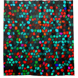 Rideaux De Douche Motif de mosaïque coloré multicolore