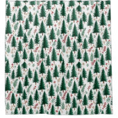 Rideaux De Douche Motif de Noël de la forêt de sapins moderne (Devant)