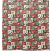 Rideaux De Douche Motif de Noël en patchwork de campagne (Devant)