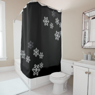 Rideaux De Douche Motif de Noël minimaliste monochrome
