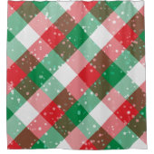 Rideaux De Douche Motif de Noël Red White Green Snowy (Devant)
