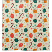 Rideaux De Douche Motif de Noël rétro et cadeau (Devant)