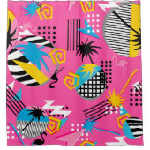 Rideaux De Douche Motif de nostalgie des années 80 (Devant)