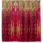 Rideaux De Douche Motif de paillettes rouge et or (Devant)