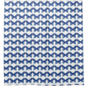 Rideaux De Douche motif de papillons bleus