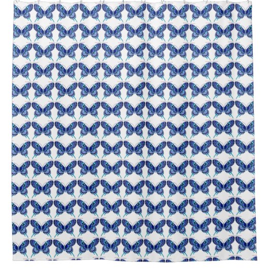 Rideaux De Douche motif de papillons bleus (Devant)
