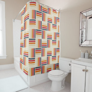 Rideaux De Douche Motif de patchwork Heritage Grid sans couture