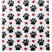 Rideaux De Douche Motif De Pâtes, Pâtes De Chien, Pâtes Noires, Coeu (Devant)